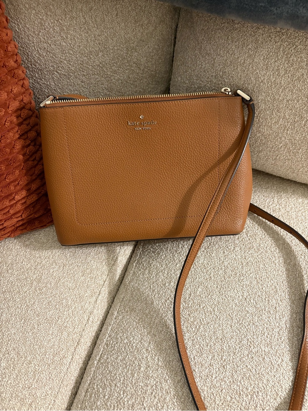 Kate Spade Leather Crossbody Bag in Tan